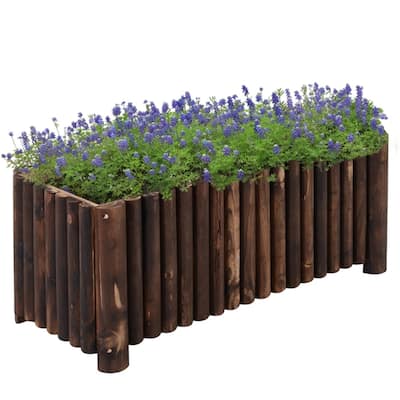 Natural Fir Wood Garden Planter Box 39 Inch Raised Bed for Vegetables Herbs and Flowers - 39.25" L x 16" W x 15.75" H