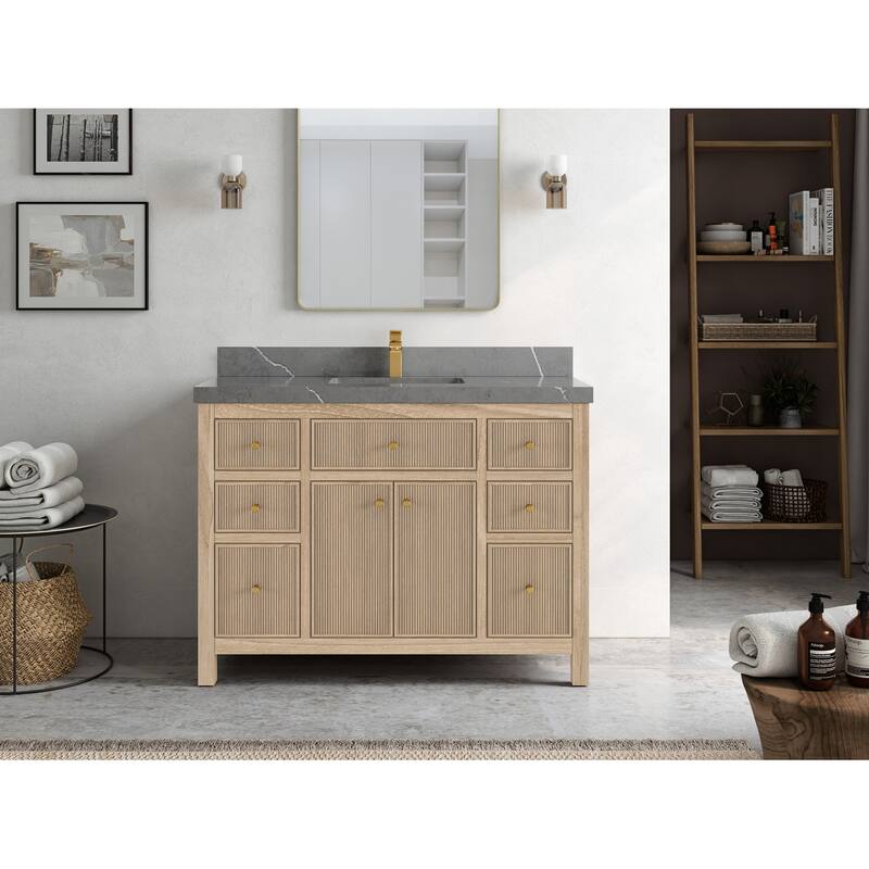 Willow Collections 48 in. W x 22 in. D Sonoma Teak Single Sink Bathroom Vanity with Countertop
