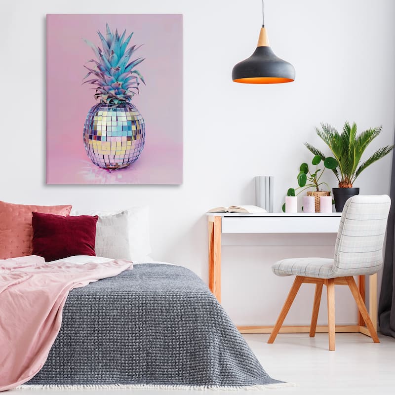 Stupell Dazzling Disco Ball Pineapple Canvas Wall Art Design By Arlington Prints