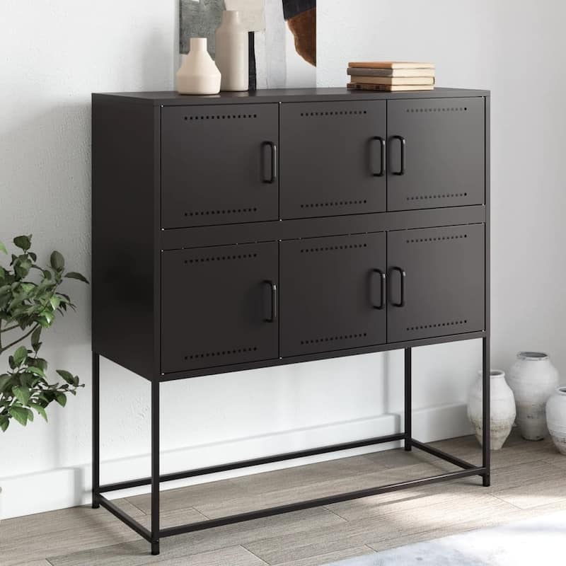 vidaXL Sideboard Storage Cupboard Living Room Furniture Cold-rolled Steel - 15.4 x 39.6 x 42.1