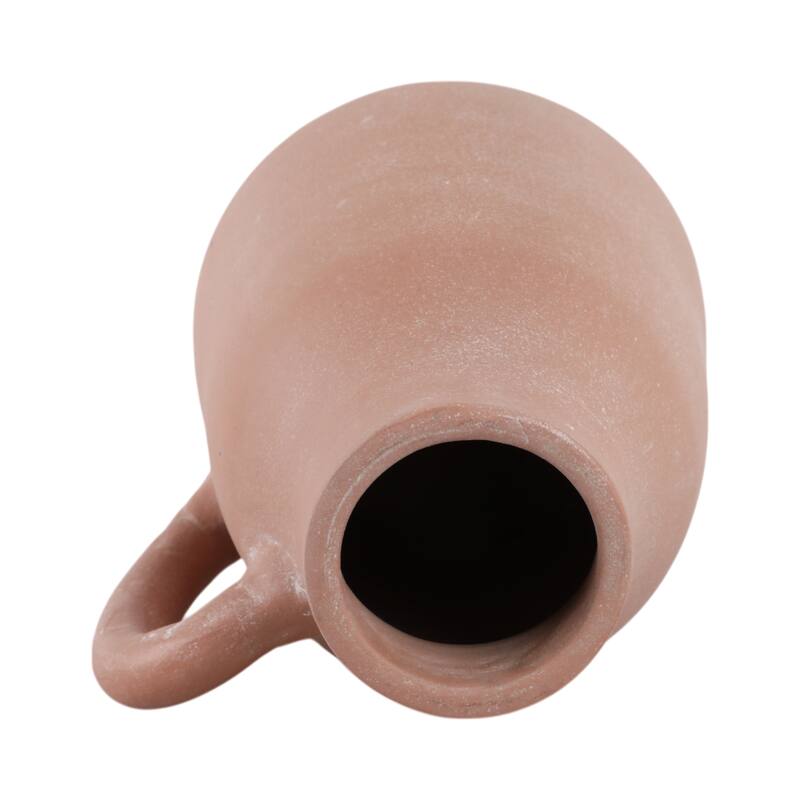 Terracotta Pottery Vase with Handles Rustic Artisan Decorative Accent