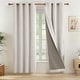 preview thumbnail 2 of 28, Deconovo Linen Blackout Curtains Grommet Drapes for Living Room 2 Panels 52W x 45L - Beige