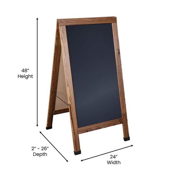 dimension image slide 12 of 15, Wood A-Frame Magnetic Chalkboard Set-Markers, Stencils, and Magnets