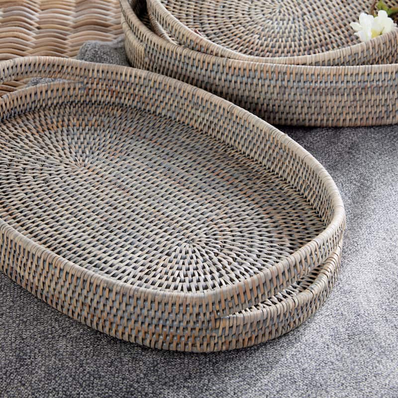 Burma Rattan Oval Serving Trays