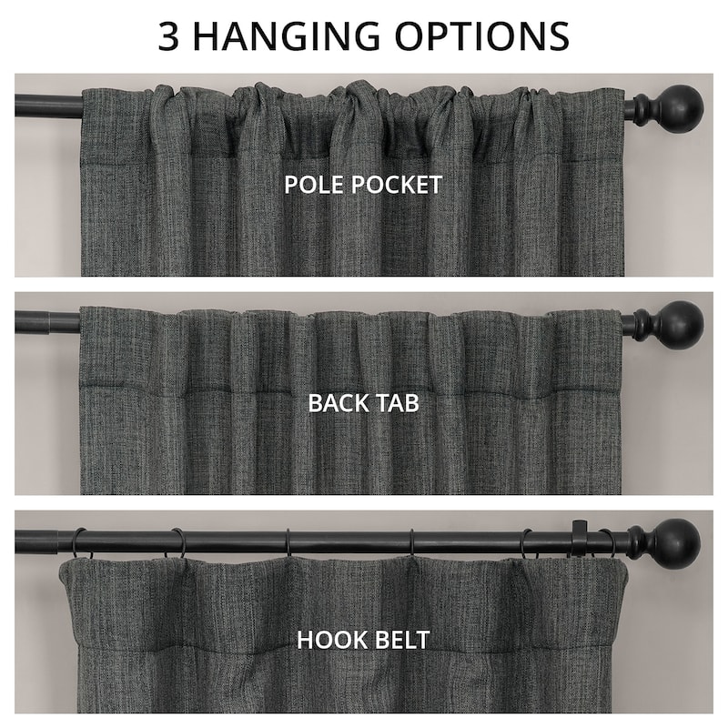 Exclusive Fabrics Textured Faux Linen Room Darkening Curtains for Bedroom & Living Room Curtains (1 Panel)