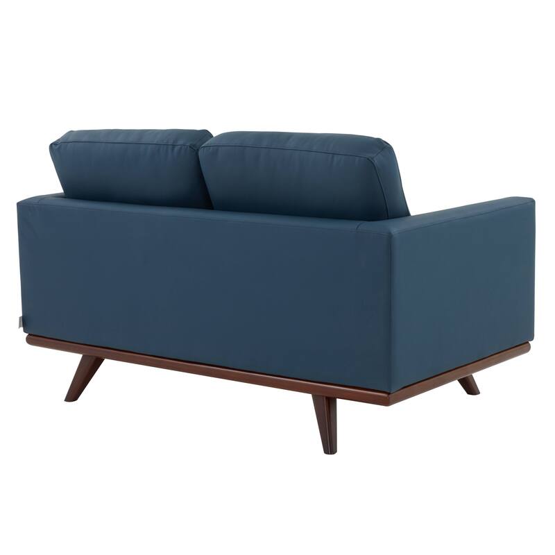 Chester Modern Loveseat 2 Seater Sofa Couch in Leather or Mesh Upholstery With Birch Wood Base for Living Room Bedroom Office