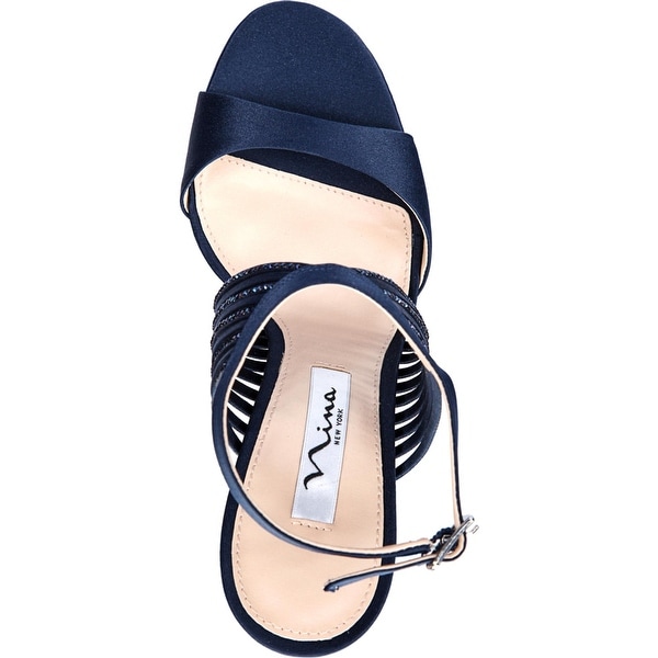 navy evening sandals