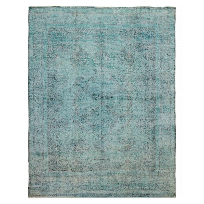 ECARPETGALLERY Hand-knotted Color Transition Turquoise Wool Rug - 10'0 x 12'6 - Turquoise - 10'0 x 12'6