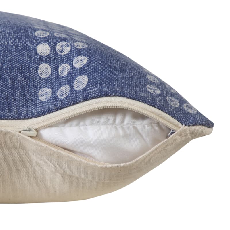 Sevita Polka Dot Stripe Stonewash Throw Pillow, Single or Set of 2