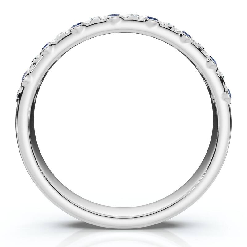 Bliss Diamond 1/5Ct Diamond & Ruby Rhythm Anniversary Band Gold or Platinum Lab Grown