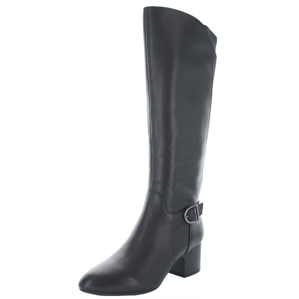 womens black leather dress boots