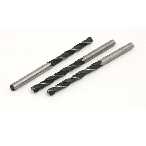4.5mm Dia 76mm Length HSS 9341 Round Shank Twist Drill Bit Drilling Tool 3pcs