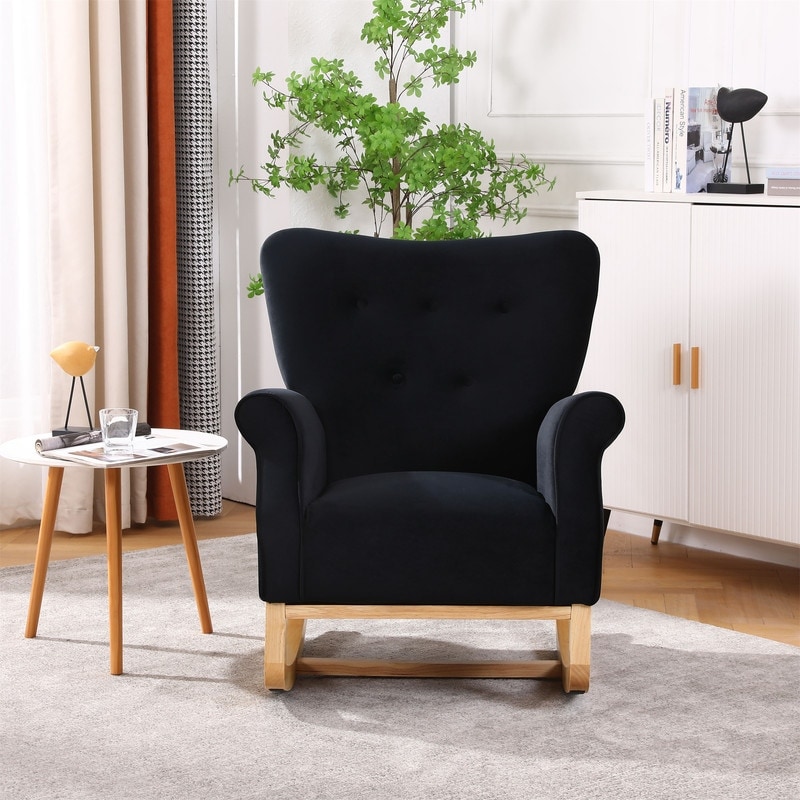 Black Rocking Chairs Tufted Cushions Rocking Chairs Bed Bath Beyond