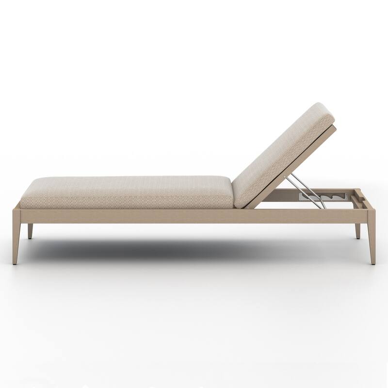 Atwood Outdoor Chaise Lounge-Washed Brown-FSC - 27.5W x 78.75D x 14.25H