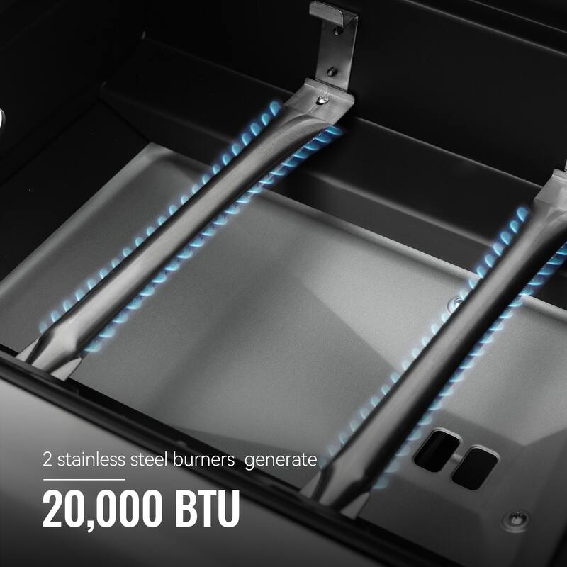 Royal Gourmet 2-Burner Gas and Charcoal Combo Grill with Cover, black