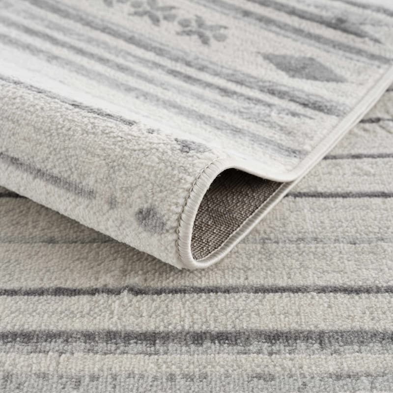 Tigris Nikomedia Southwestern Farmhouse Stripped Area Rug