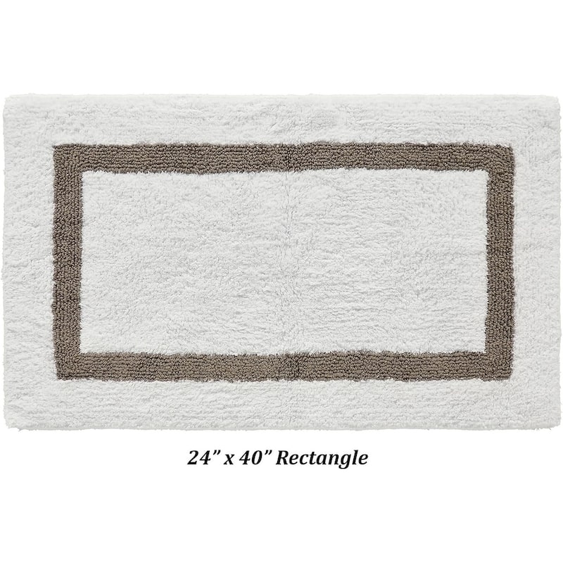 Better Trends Hotel Collection in Race Track 100% Cotton Super Absorbent Reversible Double Sided Machine Washable Bath Mat Rug