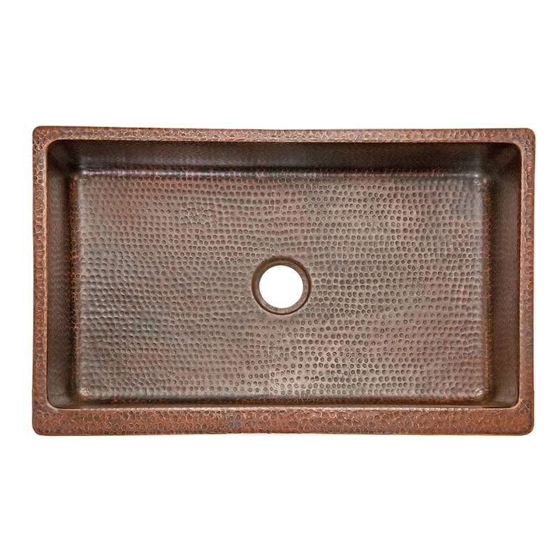 35-in Hammered Copper Apron Front Single Basin Kitchen Sink (KASDB35229)