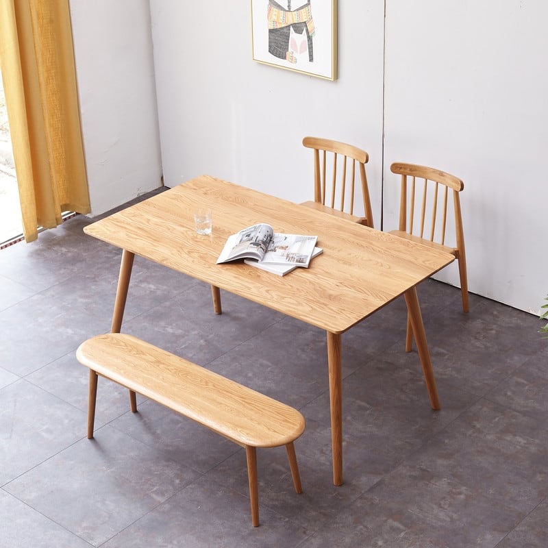 Natural Oak Wood Dining Bench Table Bench