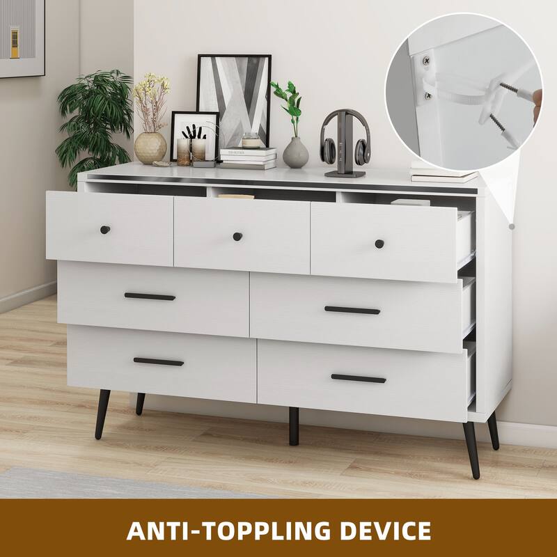 Moasis 47" W 6 Drawers Double Dresser for Bedroom, Chests of drawers