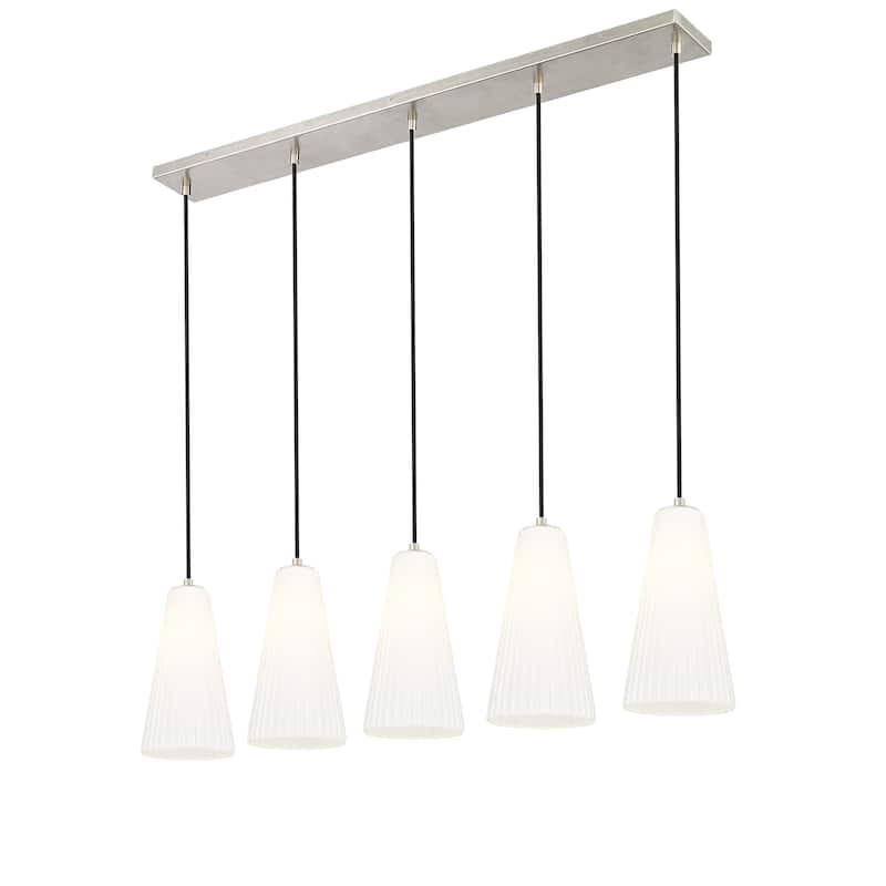 Farrell 5 Light Linear Chandelier in Brushed Nickel