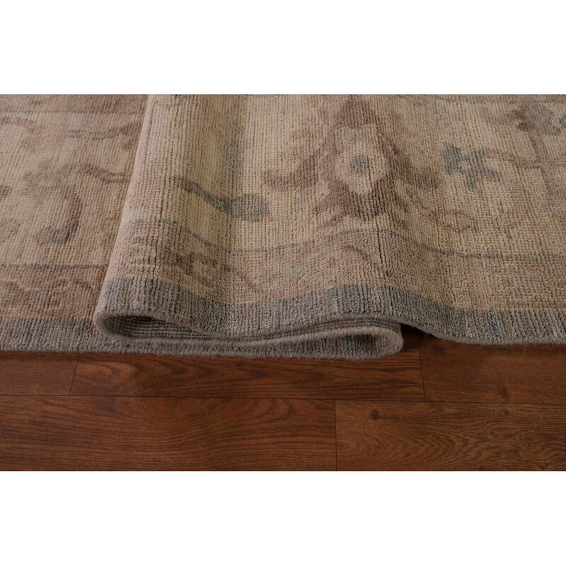 Vegetable Dye Oushak Area Rug Hand-Knotted Wool Carpet - 8'3" x 9'8"