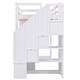 preview thumbnail 16 of 16, Twin Loft Bed with Wardrobe, Desk, Drawers, Cabinet, and Staircase, White