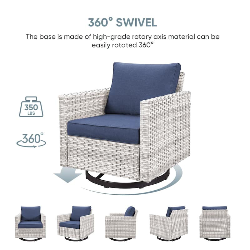 Outdoor Swivel Glider Chairs with Soft Cushion