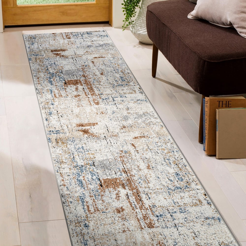 World Rug Gallery Multi-Tonal Abstract Area Rug – Multi / Ivory