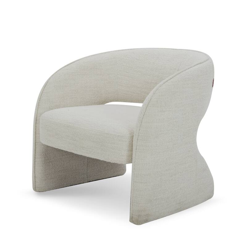 Modrest Luby Modern Cream Fabric Accent Chair - Cream