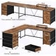 preview thumbnail 48 of 72, L Shaped Computer Desk 5 fabric Drawers Gaming Desk Storage Shelf