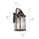 preview thumbnail 4 of 6, Kichler Lighting Linford 17-in 1-Light Olde Bronze Outdoor Wall Light