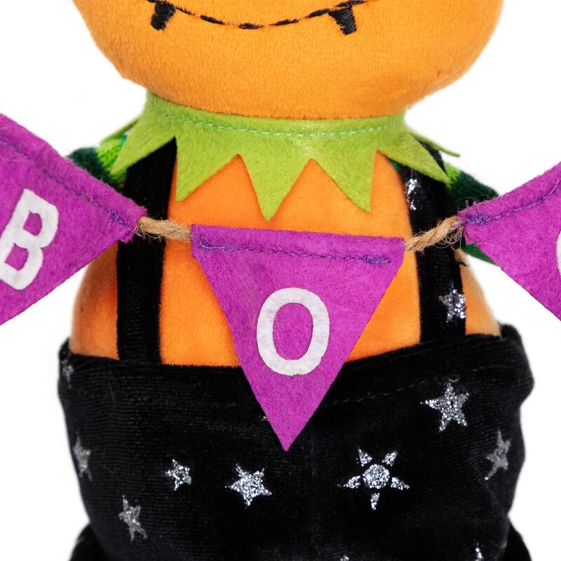 Jack O Lantern Halloween Decoration with Boo Banner- 14"