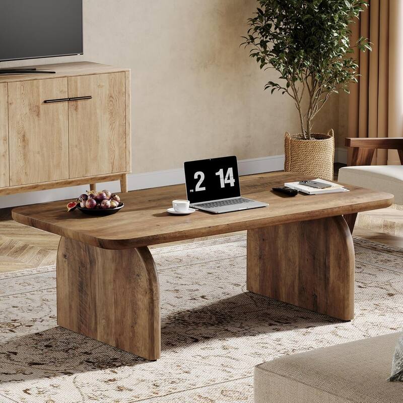 47 Inch Coffee Table for Living Room, Farmhouse Rectangule Center Table - 47.24" L x 23.62" W x 19.69" H