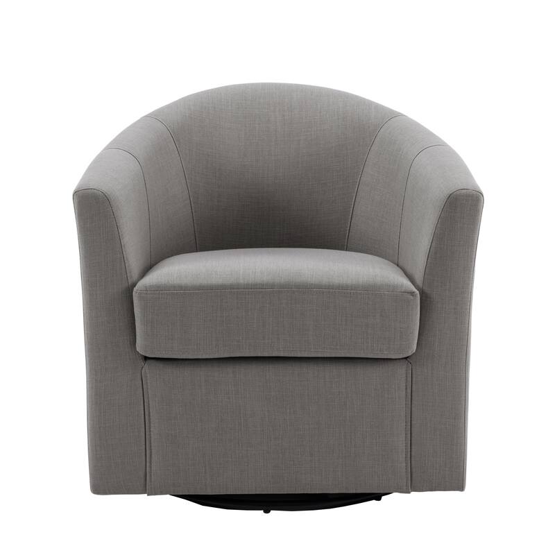 Linen Armchair Swivel Barrel Accent Chairs for Living Room