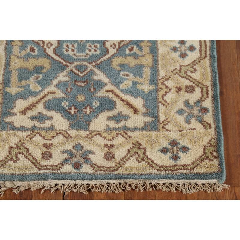 Transitional Oushak Indian Runner Rug Handmade Wool Carpet - 2'6"x 9'11"
