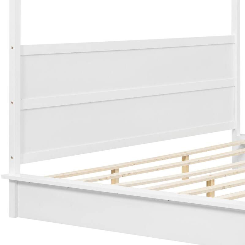 Canopy Platform bed With Support Slats