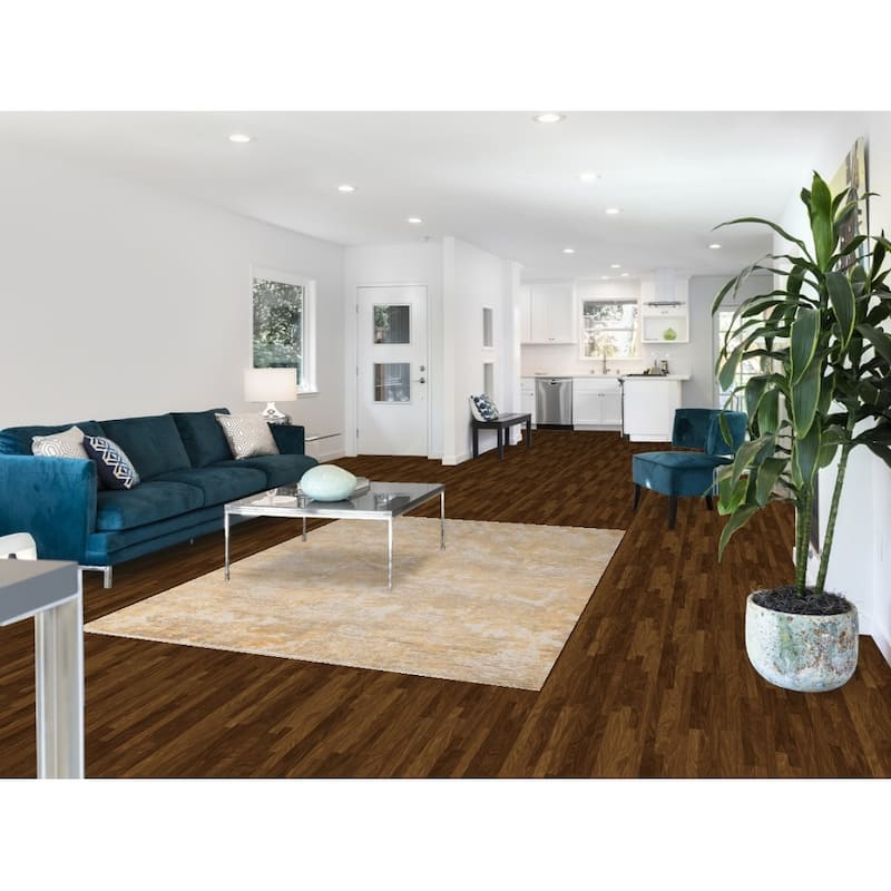 Striped Abstract Oriental Area Rug Hand-Knotted Wool Carpet - 5'6" x 7'9"