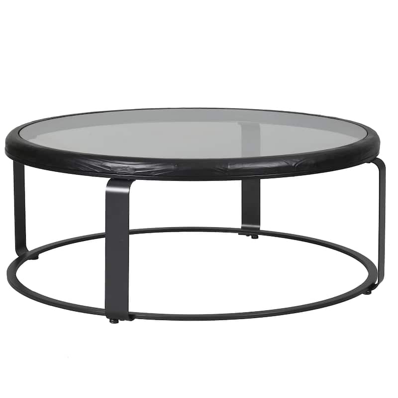 SAFAVIEH Couture Tyrese Metal Round Coffee Table - 41"W x 41"D x 16"H
