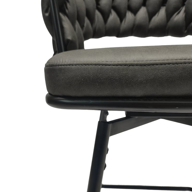 Woven Bar Stool Set of 2,Black legs Barstools