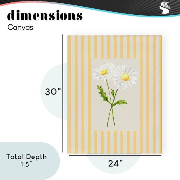 Stupell Yellow Stripe Daisy Canvas Wall Art Design By Lisa Wehmeyer ...