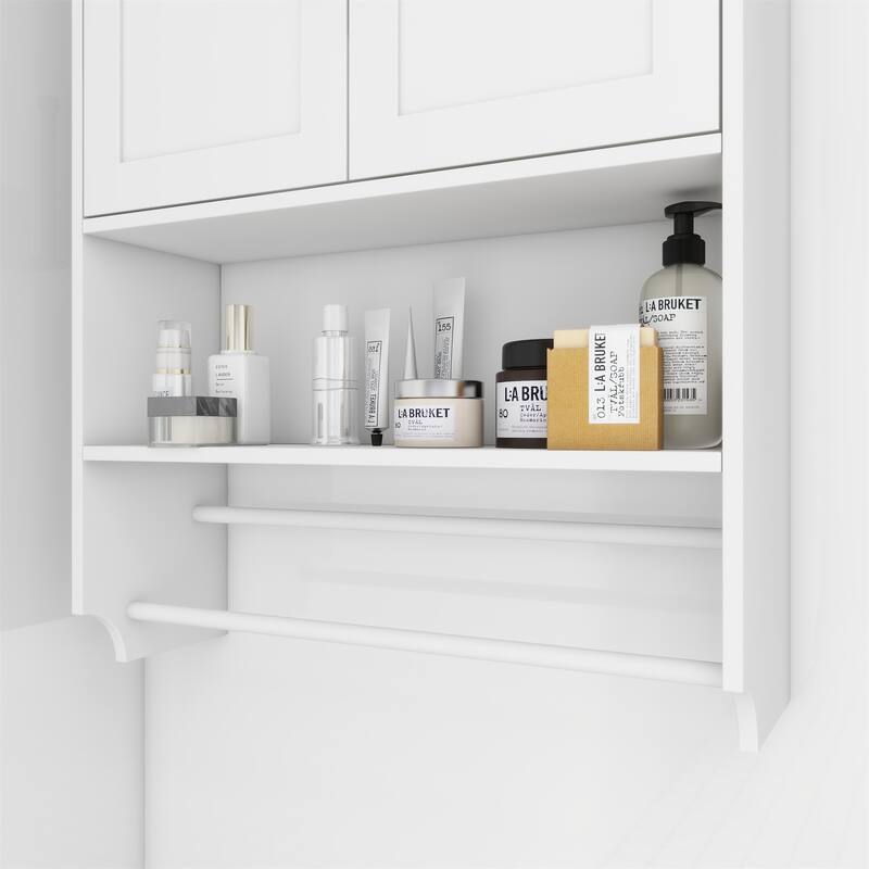 Bathroom Wall Cabinet with Doors Adjustable Shelf