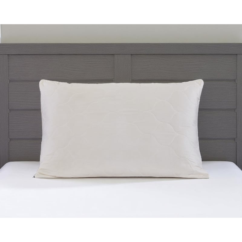 HomeRoots Cotton Wool Hypoallergenic Standard Size Bed Pillow - Ivory - Soft - Standard
