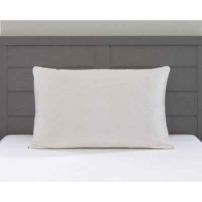 HomeRoots Cotton Wool Hypoallergenic Standard Size Bed Pillow - Ivory