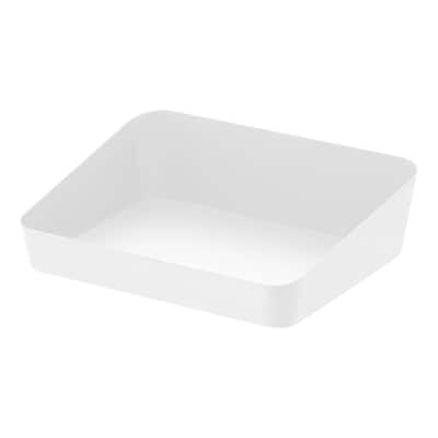 Yamazaki Home Vanity Tray - Angled - Two Sizes, Steel, 5.25" x 7" - L 5.31 x W 6.89 x H 1.97 inches