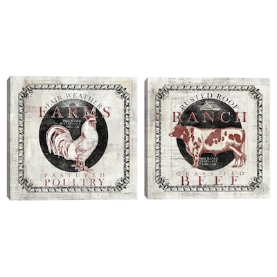 Vintage Farm I, Vintage Farm II by Iron Orchid Designs Canvas Art Prints