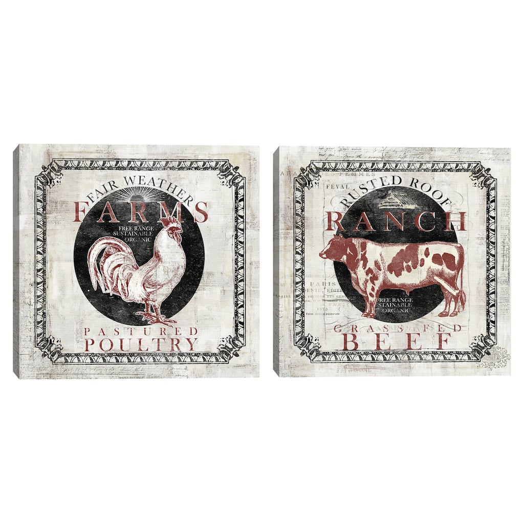 Vintage Farm I, Vintage Farm II by Iron Orchid Designs Canvas Art Prints