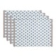 preview thumbnail 39 of 91, over&back Hand-Blocked 100% Cotton Placemats - Machine Washable - Set of 4 Blue Blossom