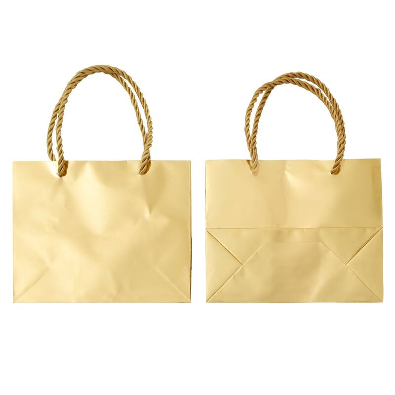 Blue Panda 24 Pack Mini Gift Bags with Handles, Reusable Small Metallic Paper Bag 6x5 x2.5"