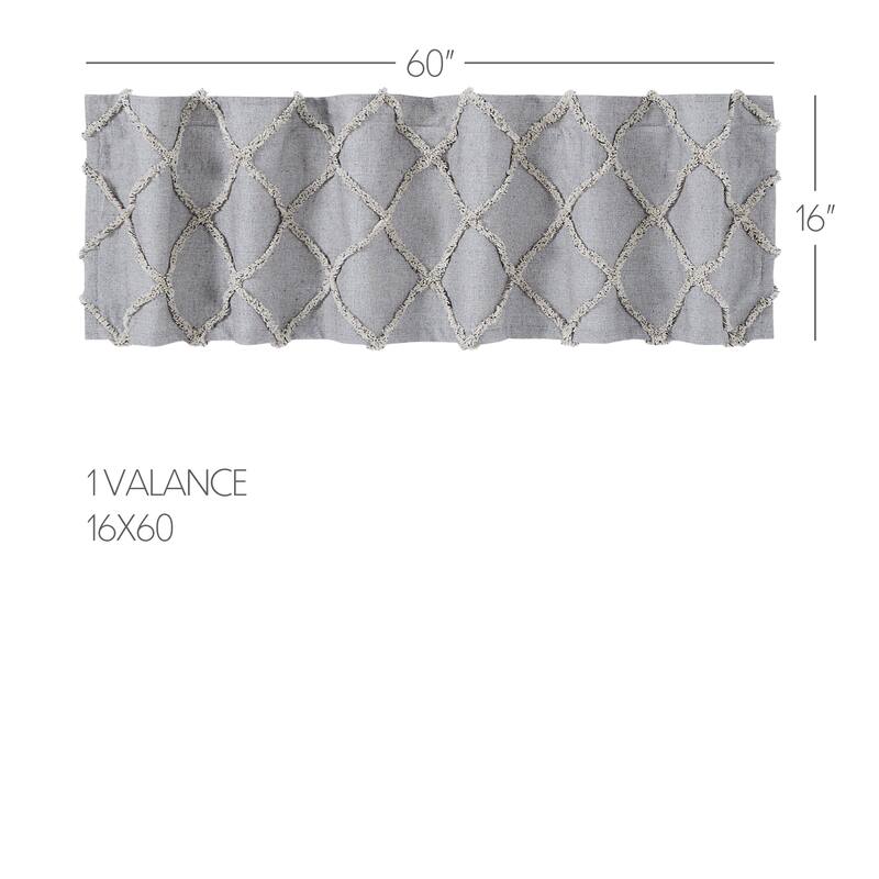 Frayed Lattice Creme & Black Valance 16x60 - M